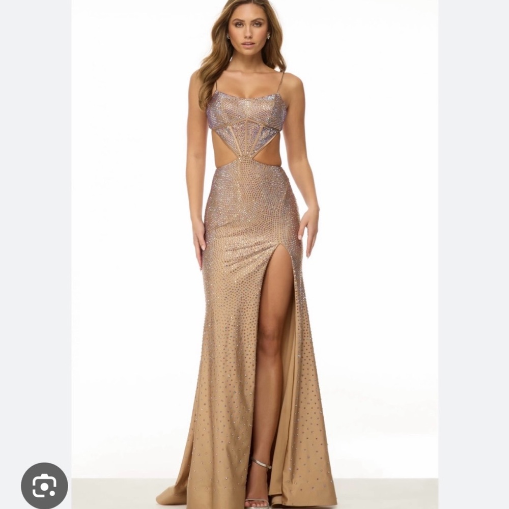 Sherri Hill Metallic Backless Dress
